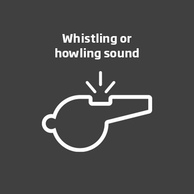 whistling sound in hearing aid icon